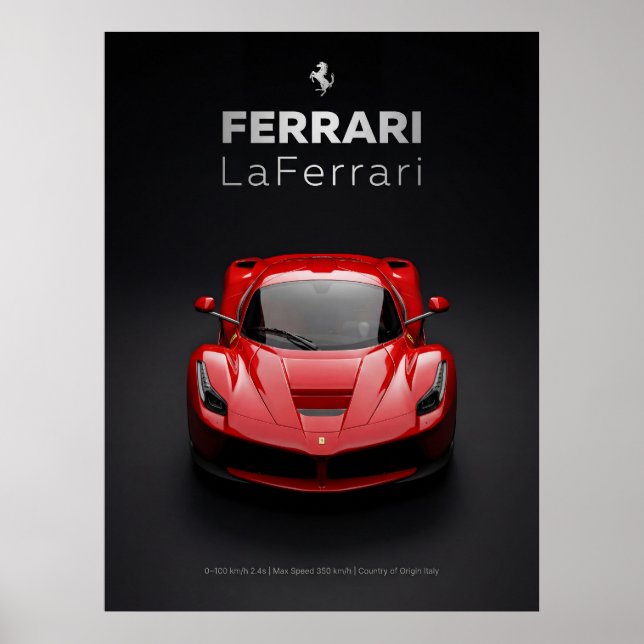 Ferrari LaFerrari Red Hypercar Poster (Front)
