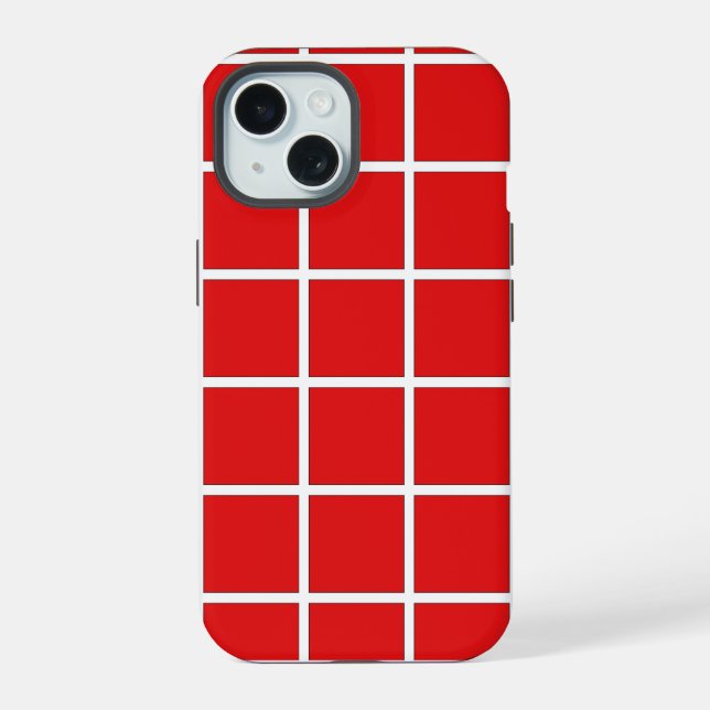 Ferrari Red Squares iPhone 15 Case (Back)