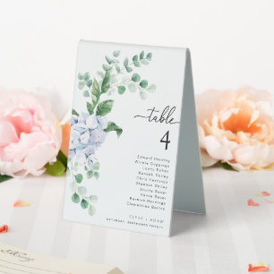 Ferras Blue Hydrangea Wedding Table Number