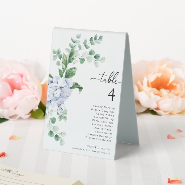 Ferras Blue Hydrangea Wedding Table Number (In SItu (Wedding))
