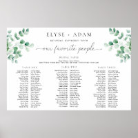 Ferras Greenery 3 Banquet Seating Chart Foam Board