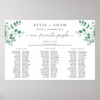 Ferras Greenery 3 Banquet Seating Chart Foam Board