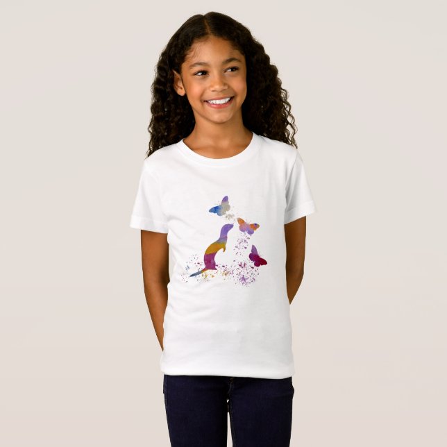 Ferret and buttterflies T-Shirt (Front Full)