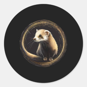 Ferret Animal Wildlife Ferrets Classic Round Sticker