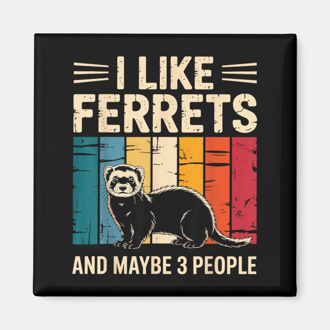 Ferret Art For Men Women Kids Pet Ferret Lovers Fe Magnet (Front)