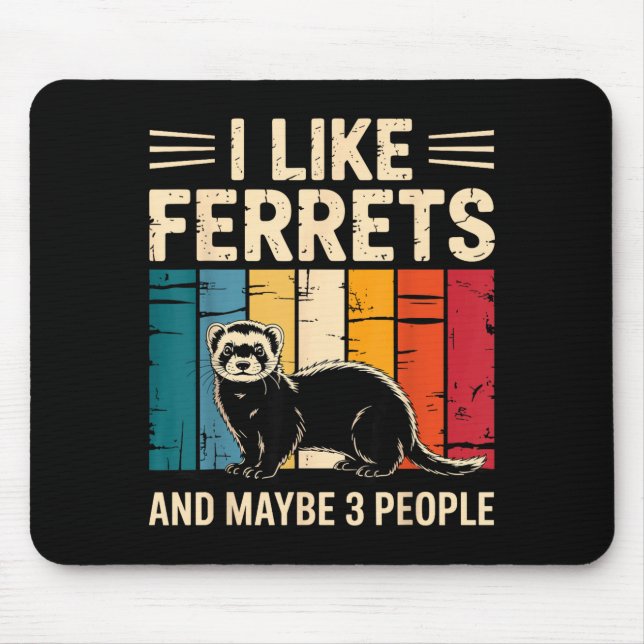 Ferret Art For Men Women Kids Pet Ferret Lovers Fe Mouse Mat (Front)
