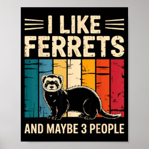 Ferret Art For Men Women Kids Pet Ferret Lovers Fe Poster