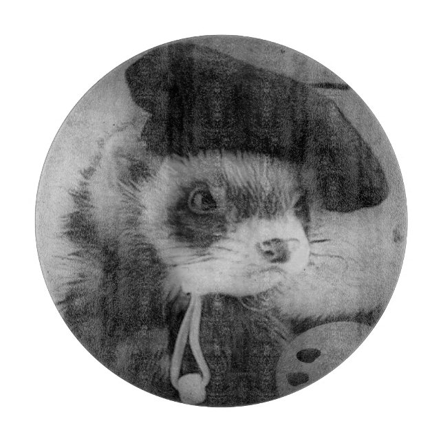 Ferret as Artist Cutting Board (Front)