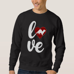 Ferret Buffalo Plaid Love Ferret Valentine S Day Sweatshirt