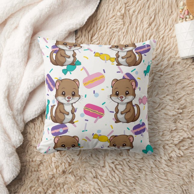 Ferret Candies Print Cushion (Blanket)