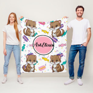 Ferret Candies Print Fleece Blanket