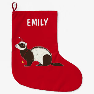 Ferret Christmas Name Customisable Large Christmas Stocking