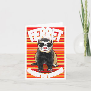 Ferret Coolest Pet On Earth Retro Sungles Funny T Card