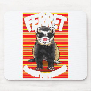 Ferret Coolest Pet On Earth Retro Sungles Funny T Mouse Mat