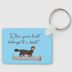 Ferret! Cute gift for ferret loving friend! Key Ring