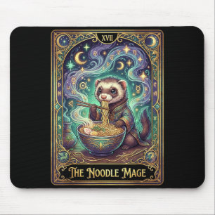 Ferret Eating Ramen Tarot Card Japanese Kawaii Pet Mouse Mat