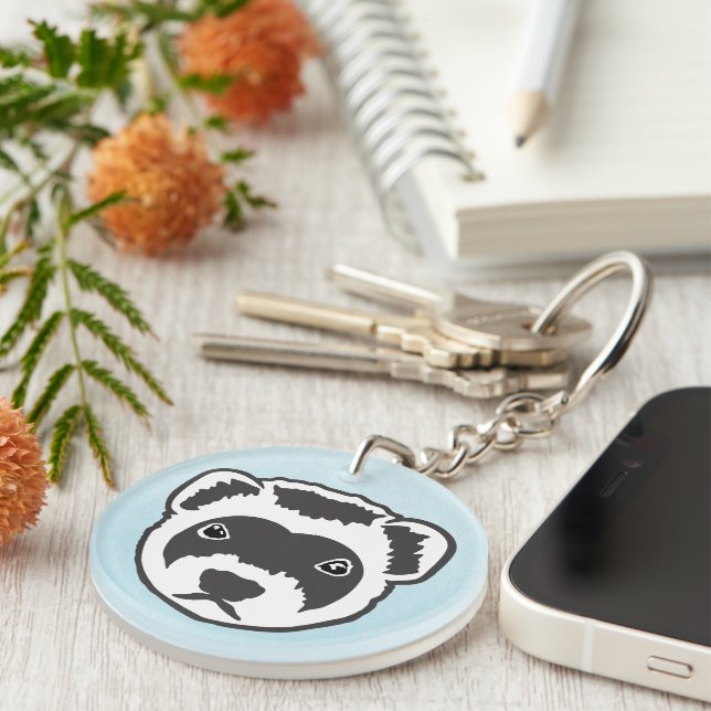 Ferret Face  Key Ring (Front Right)