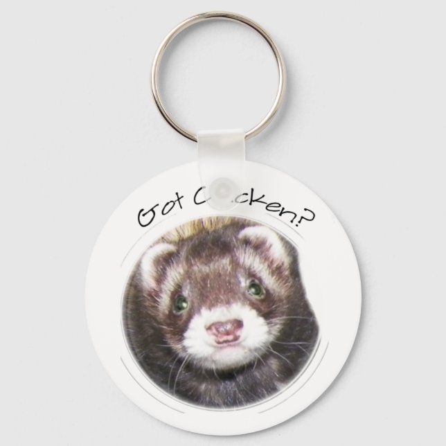 Ferret Face Picture Key Ring (Front)