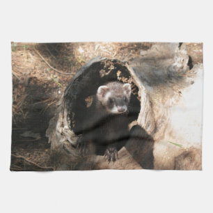 Ferret Face Tea Towel