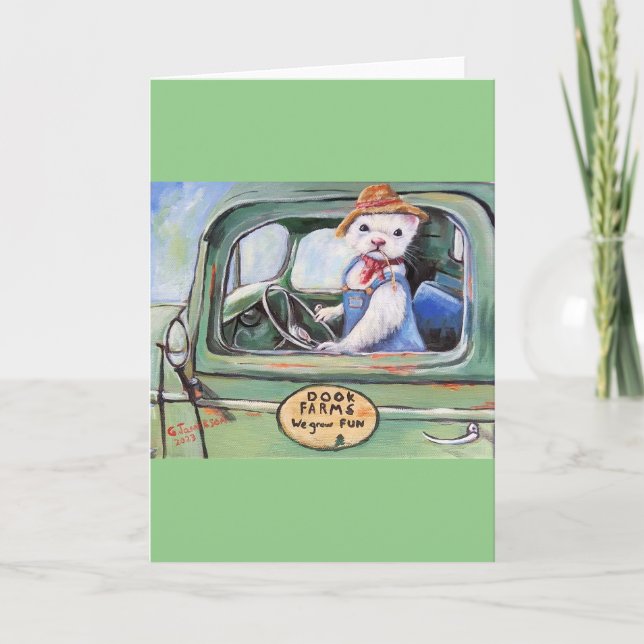 Ferret Farmer Dook Farm Blank Card (Front)