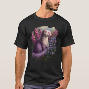 Ferret Flowers Cute Painting Flower Ferret T-Shirt