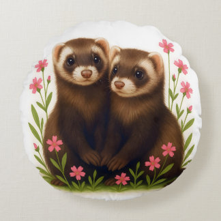 Ferret Friends Round Cushion