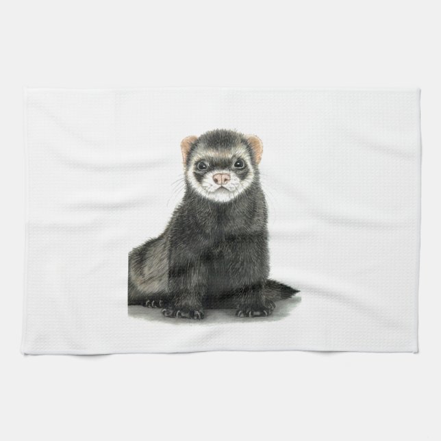 Ferret fun! tea towel (Horizontal)