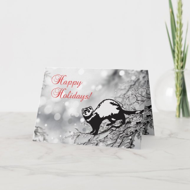 Ferret Happy Holidays Card (Front)