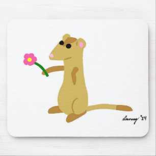 Ferret Holding A Flower Mousepad