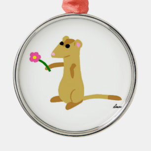 Ferret Holding a Flower Ornament