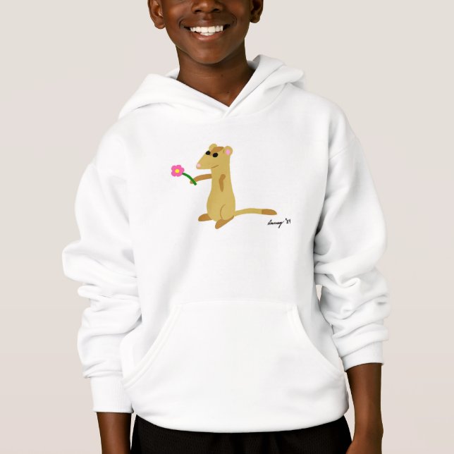 Ferret Holding A Flower Shirts (Front)