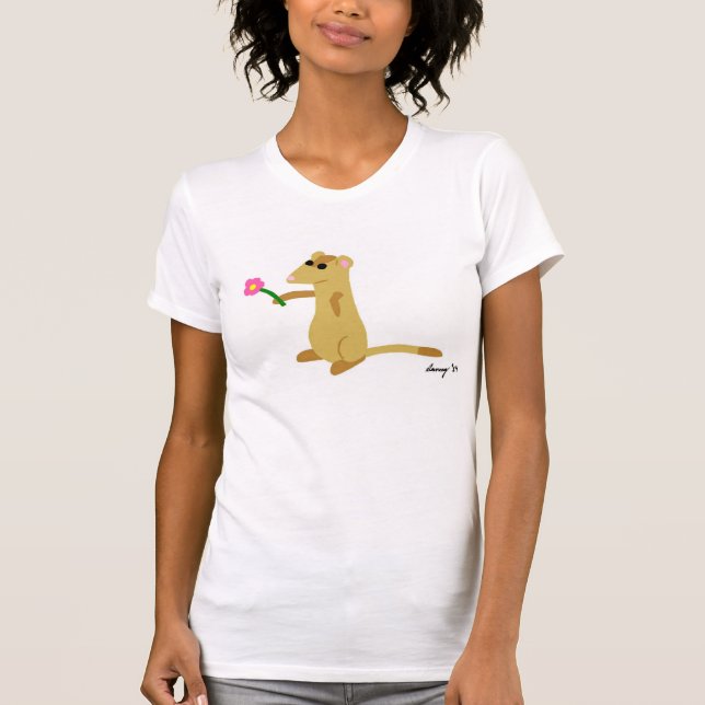 Ferret Holding A Flower Shirts (Front)