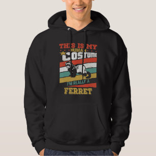 Ferret Human Costume Retro Vintage Halloween Hoodie