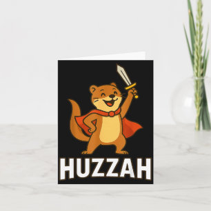 Ferret Huzzah Knight Sword Funny For Men Women Kid Card
