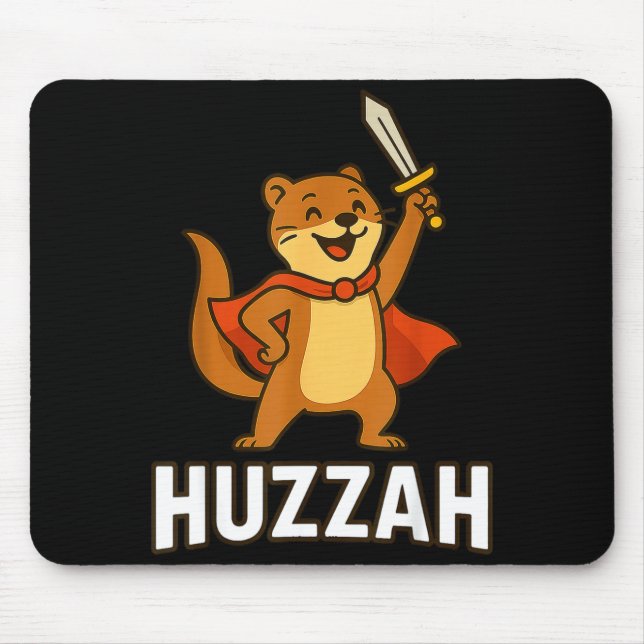 Ferret Huzzah Knight Sword Funny For Men Women Kid Mouse Mat (Front)