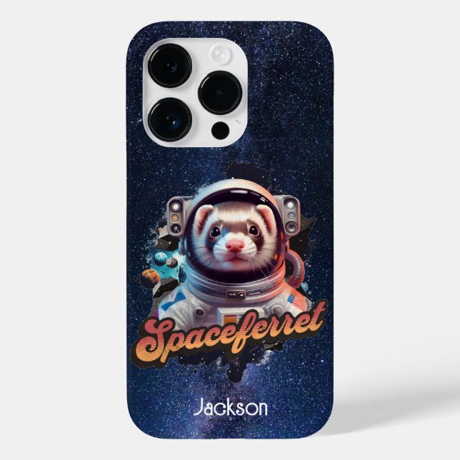 Ferret in a Spacesuit and Stars Case-Mate iPhone Case (Back)