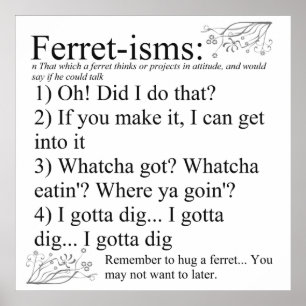 Ferret-isms & Sayings Print for Ferret Lovers