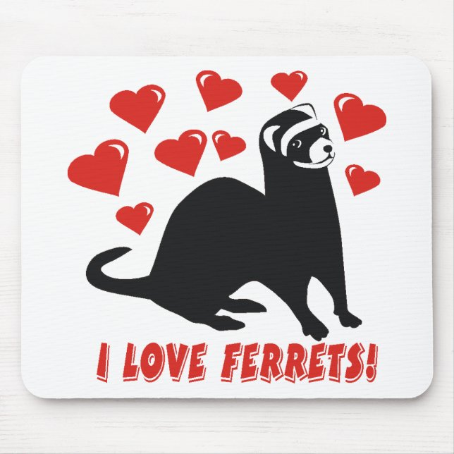 Ferret Love Mouse Mat (Front)