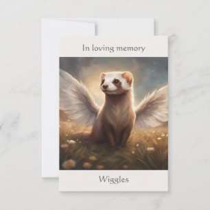 Ferret Memorial Poem Angel Wings Add Name Field  Thank You Card