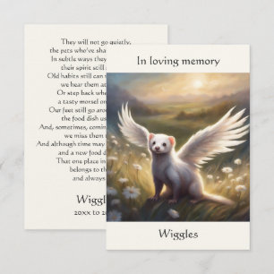 Ferret Memorial Poem Angel Wings Add Name Field Thank You Card