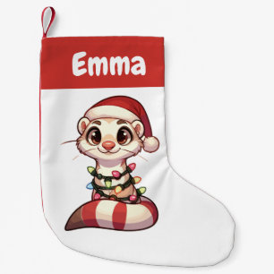 Ferret Merry Christmas Winter Animals Cute Ferrets Small Christmas Stocking