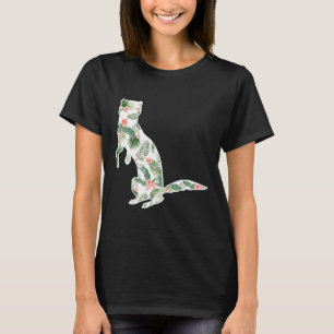 Ferret Mink Flower Girl Print Floral Weasel Hawaii T-Shirt