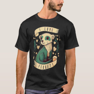 Ferret Mom Dad Mustela Nigripes Raglan 1 T-Shirt