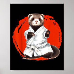 Ferret Ninja Martial Arts Karate Jiu-Jitsu Judo Poster