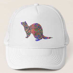 Ferret of the rainbow colour trucker hat