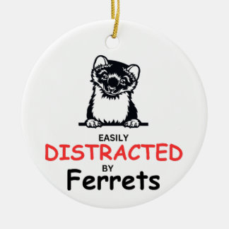 Ferret Ornament, Gift for Ferret Lover, Ferret Mum Ceramic Tree Decoration