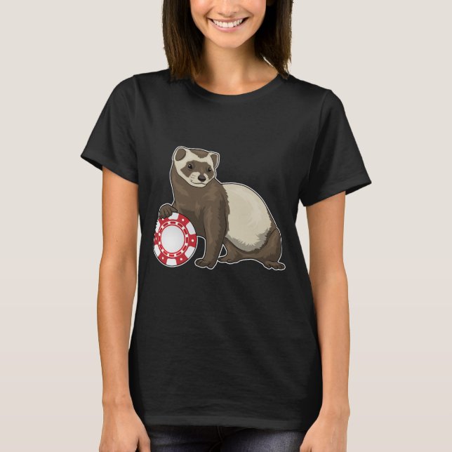 Ferret Poker Poker chips T-Shirt (Front)