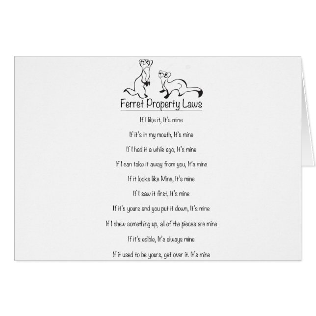 Ferret Property Laws Card (Front Horizontal)