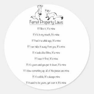 Ferret Property Laws Sticker