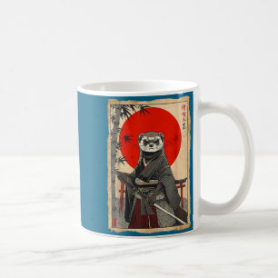 Ferret Samurai Japanese Vintage Warrior Art Anime  Coffee Mug